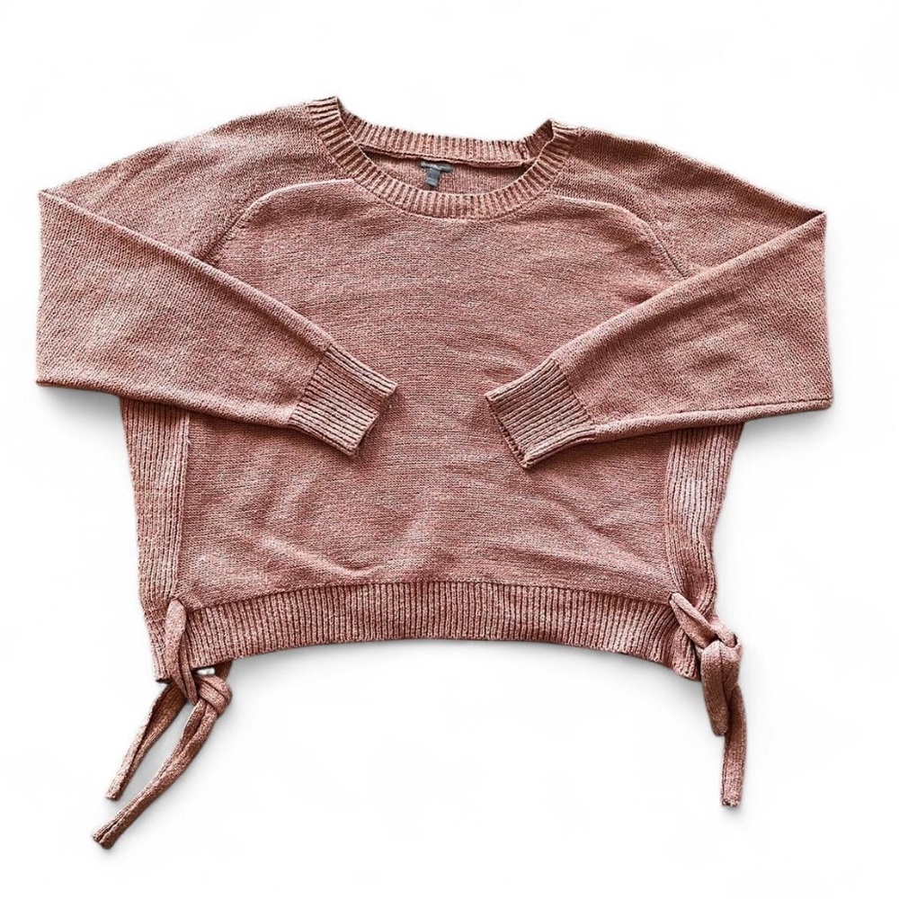 Charlotte Russe Pink Crew Neck Sweater with Side Ties